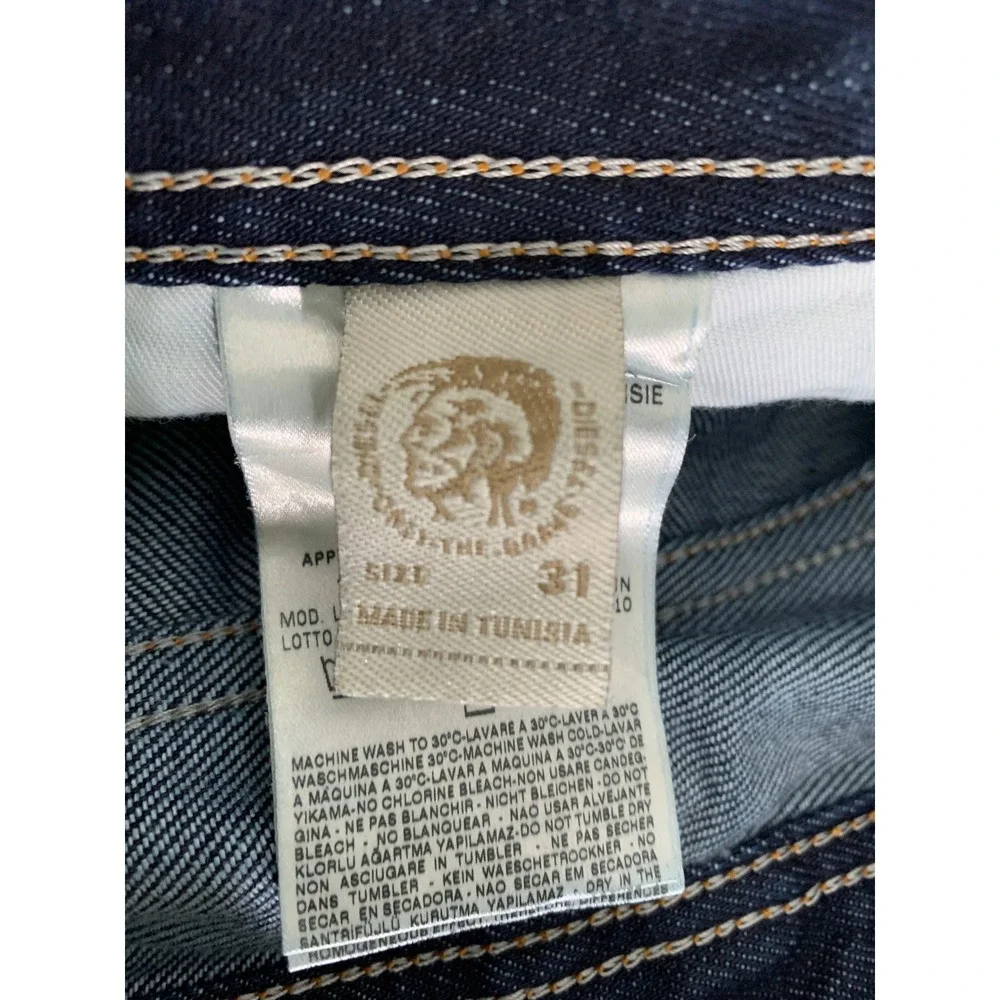 Diesel Larkee Jeans Mens 31x30 Blue Straight Leg Dark Wash Button Fly Denim